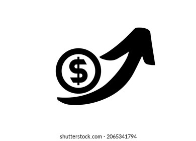 icono de aumento de ingresos, vector de crecimiento de ingresos
