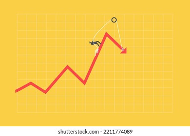 Aumentar las tasas de interés. Empresario tirando una flecha subiendo el mercado de gráficos. finanzas e inversión