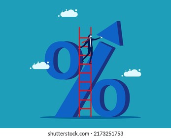 An increase in interest rates. Control interest. financial concept vector