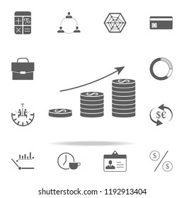 an increase in kopecks icon. Finance icons universal set for web and mobile