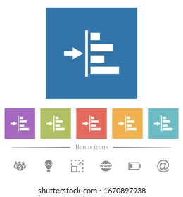 Increase left indentation of content flat white icons in square backgrounds. 6 bonus icons included.