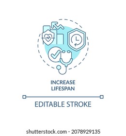 Increase Lifespan Blue Concept Icon Annual Stock Vector (Royalty Free ...