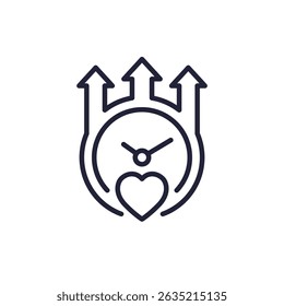 increase lifespan line icon, life time extension
