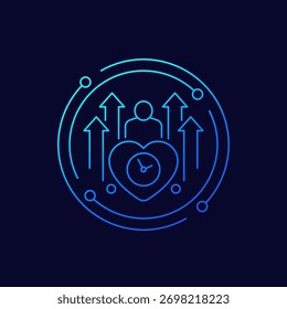 Aumente la vida útil y el icono de vitalidad, diseño lineal