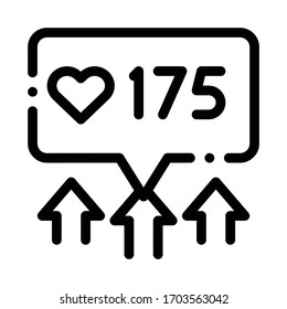 increase in likes icon vector. increase in likes sign. isolated contour symbol illustration