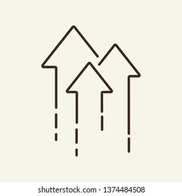 Increase line icon. Arrows up, graph, growth. Trade concept. Vector illustration can be used for topics like for positive trend, economy, profit