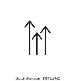 Increase line icon. Arrows up, growth diagram, positive trend. Stock market concept. Vector illustration can be used for topics like profit, income, trade, success