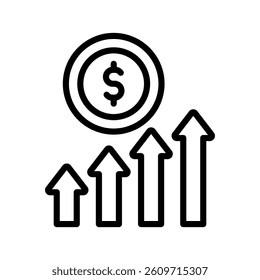 Increase Line Vector Illustration On White Background.