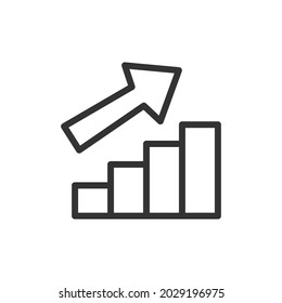 Increase minimal line icon. Web stroke symbol design. Increase sign isolated on a white background. Premium line icon.