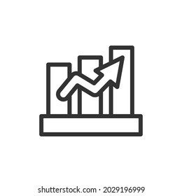 Increase minimal line icon. Web stroke symbol design. Increase sign isolated on a white background. Premium line icon.