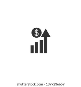 Increase Money Glyph Vector Icon 