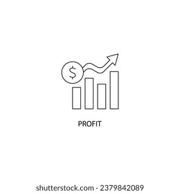 increase money growth concept line icon. Simple element illustration. increase money growth concept outline symbol design.