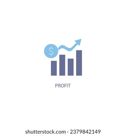 increase money growth concept line icon. Simple element illustration. increase money growth concept outline symbol design.