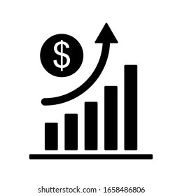 Increase Money Growth Icon On White Background. Vector Eps 10