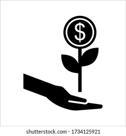 increase money growth icon on white background. vector eps 10