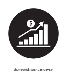 increase money growth icon on white background