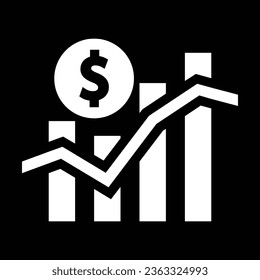 increase money growth icon on white background. Vector