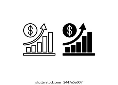 increase money growth icon on white background. vector eps 10