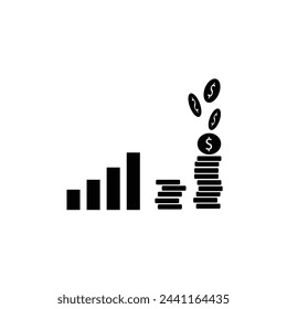 increase money growth icon, progress marketing, thin line symbol on white background - editable stroke vector illustration eps10