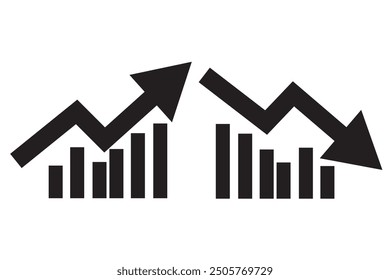 Icono de aumento de crecimiento de dinero, marketing de progreso, símbolo de línea delgada sobre fondo blanco - Ilustración vectorial editable de trazo EPS10