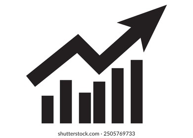 Icono de aumento de crecimiento de dinero, marketing de progreso, símbolo de línea delgada sobre fondo blanco - Ilustración vectorial editable de trazo EPS10