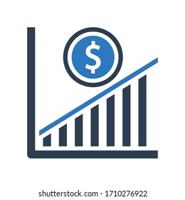 increase money growth icon - vector illustration
