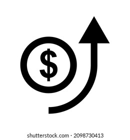increase money growth icon. Vector illustration.