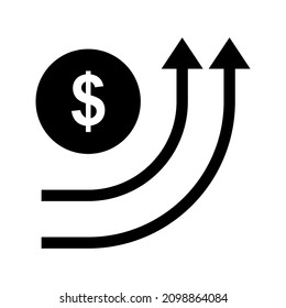 increase money growth icon. Vector illustration.