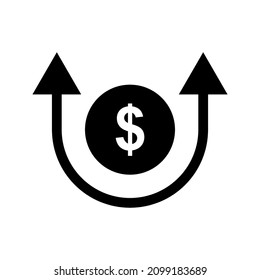 increase money growth icon. Vector illustration.
