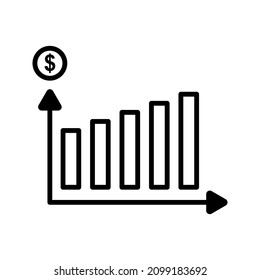 increase money growth icon. Vector illustration.