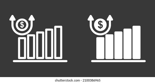 increase money growth icon. Vector illustration.