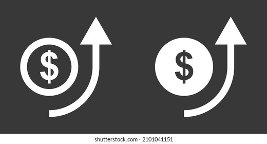 increase money growth icon. Vector illustration.