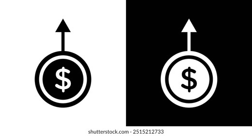 Increase money icon logo set vector