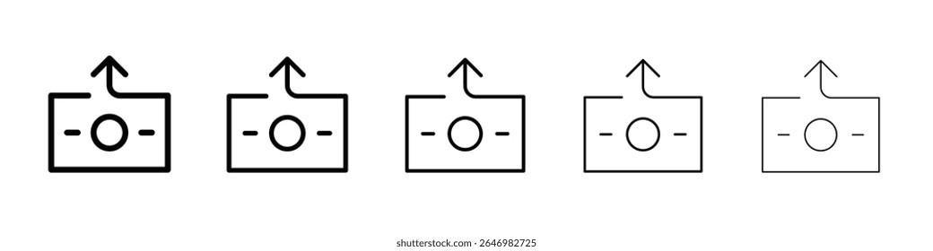 Aumentar dinheiro ícone fino plano estilo estilo vetor sinal