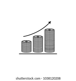 increase in money icon.Element of popular finance icon. Premium quality graphic design. Signs, symbols collection icon for websites, web design, on white background