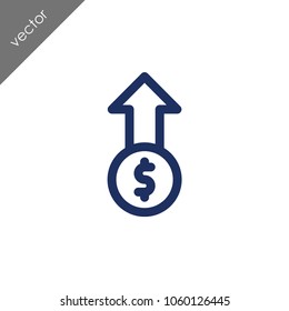 Increase money value icon