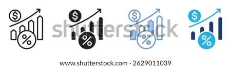 Increase multi style. Simple illustration icon set.