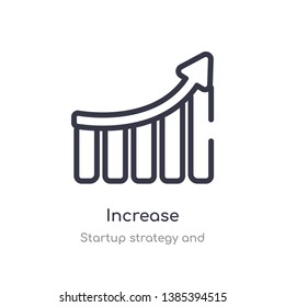 increase outline icon. isolated line vector illustration from startup strategy and collection. editable thin stroke increase icon on white background