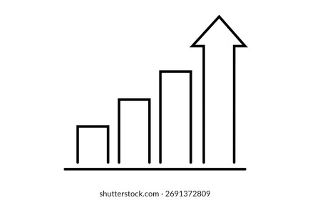 Increase outline icon isolated on transparent background. EPS 10