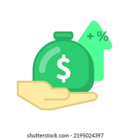 Aumento del concepto de ingresos per cápita ilustra el diseño plano vector eps10. elemento gráfico moderno para página de inicio, estado vacío ui, infografía, icono