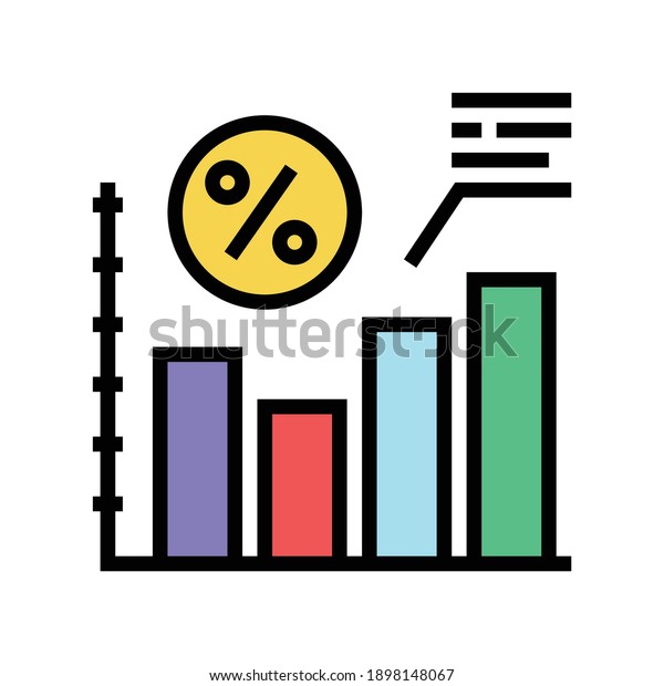 increase percent loan color\
icon vector. increase percent loan sign. isolated symbol\
illustration