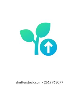Groei van de plant icoon op wit