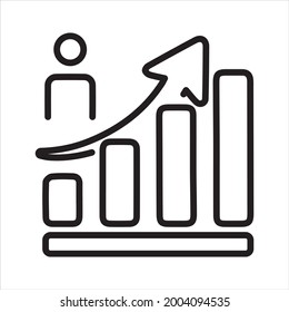 Increase Population Icon In Outline Style Isolated On White Background. 
Increase Population Symbol For Your Web Site Design, Logo, App, UI.
 Vector Illustration. Editable Vector.