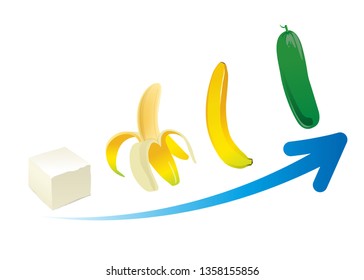 An increase in potency and erection on white background.Concept - Vector
