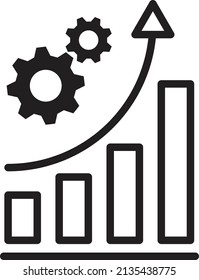 increase product graph icon vector.