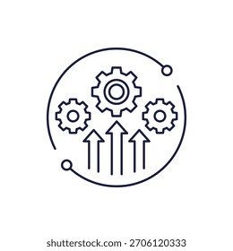 aumentar a produtividade, ícone de linha de produção eficiente