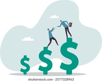 Increase profit, financial advisor help increase earning, income or revenue, growing wealth, profit growth or funding support,business concept.flat character.