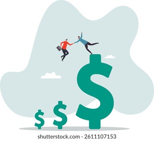Increase profit, financial advisor help increase earning, income or revenue, growing wealth, profit growth or funding support,character for design.