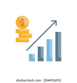 Increase Profitability vector flat icon style illustration. EPS 10 file