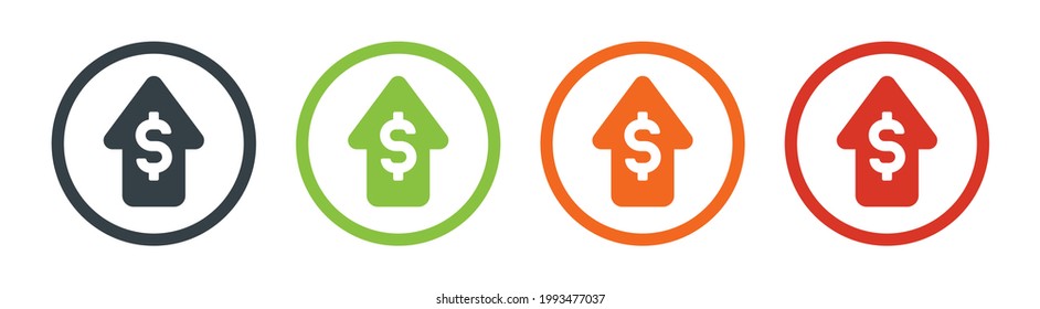 Increase profits vector icon money. Economy concept